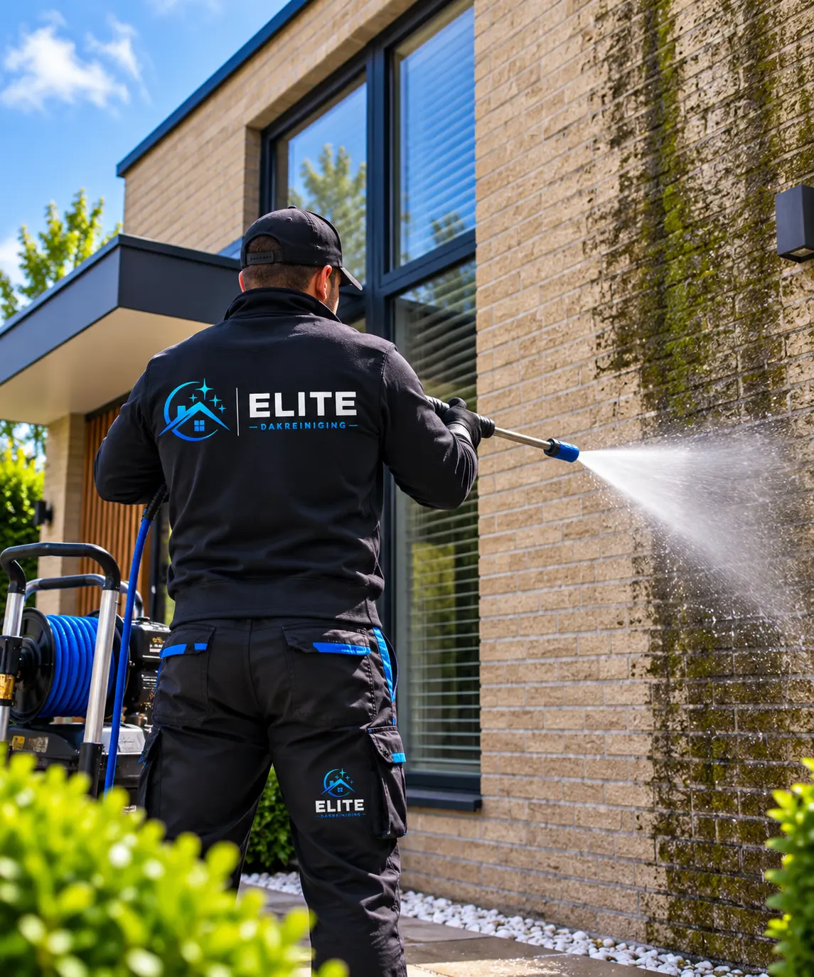 Professioneel gereinigde gevel door Elite Dakreiniging