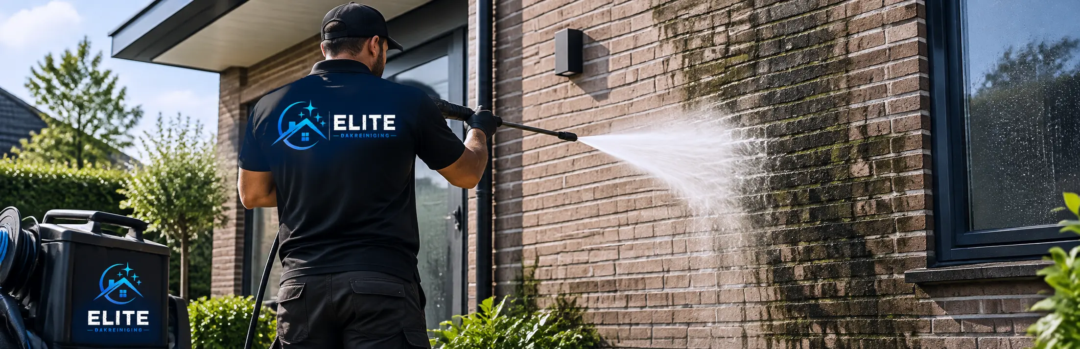 Elite Dakreiniging aan het werk bij een woning
